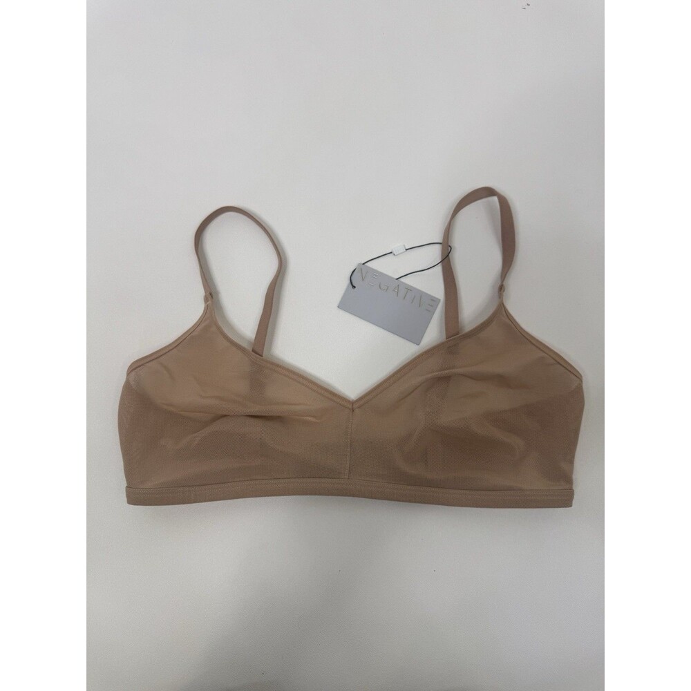 Negative Underwear Sieve Non-Wire Bra Size 3 In Buff Sheer Mesh MSRP $70 NWT